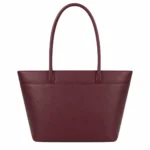 Bagvo Women’s Burgundy Leather Tote Handbag with Double Handles - Image 2