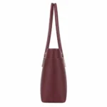 Bagvo Women’s Burgundy Leather Tote Handbag with Double Handles - Image 3