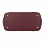 Bagvo Women’s Burgundy Leather Tote Handbag with Double Handles - Image 4